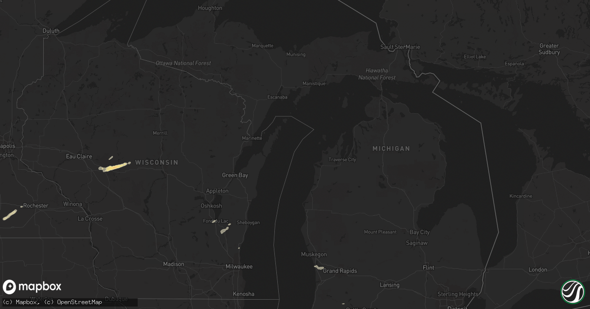 Hail map in Michigan on May 6, 2014