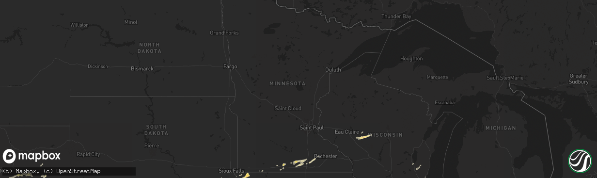 Hail map in Minnesota on May 6, 2014