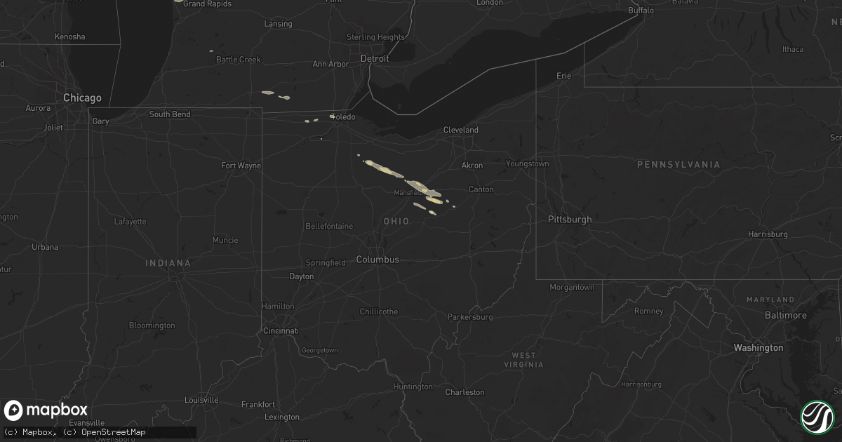 Hail map in Ohio on May 6, 2014