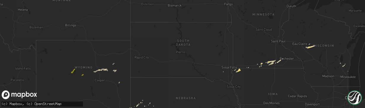 Hail map in South Dakota on May 6, 2014