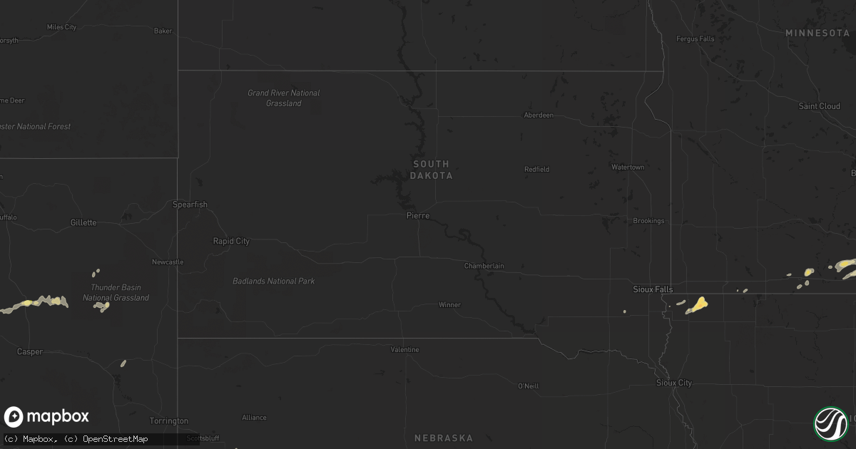 Hail map in South Dakota on May 6, 2014