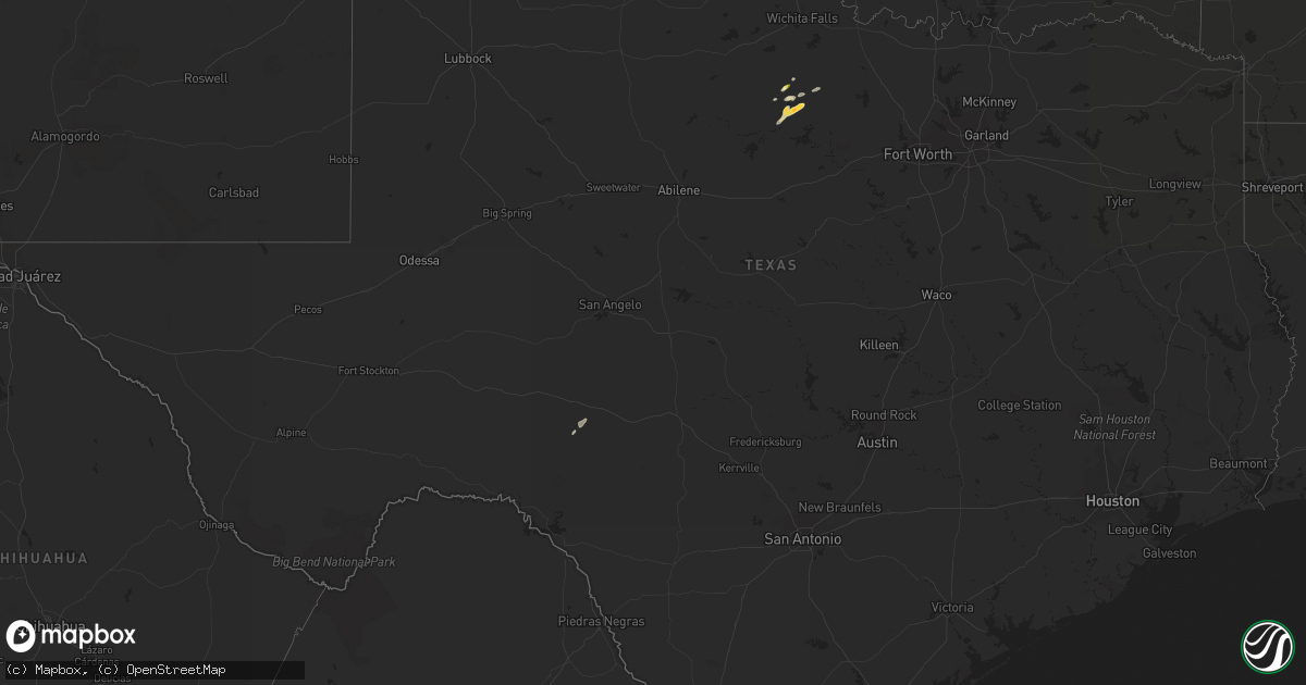 Hail map in Texas on May 6, 2014