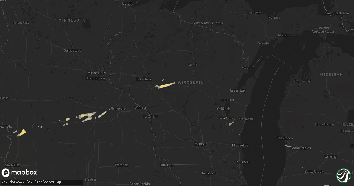 Hail map in Wisconsin on May 6, 2014