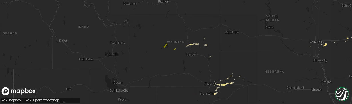 Hail map in Wyoming on May 6, 2014