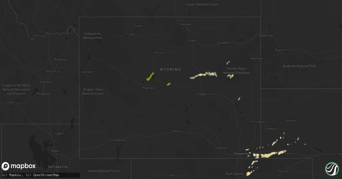 Hail map in Wyoming on May 6, 2014