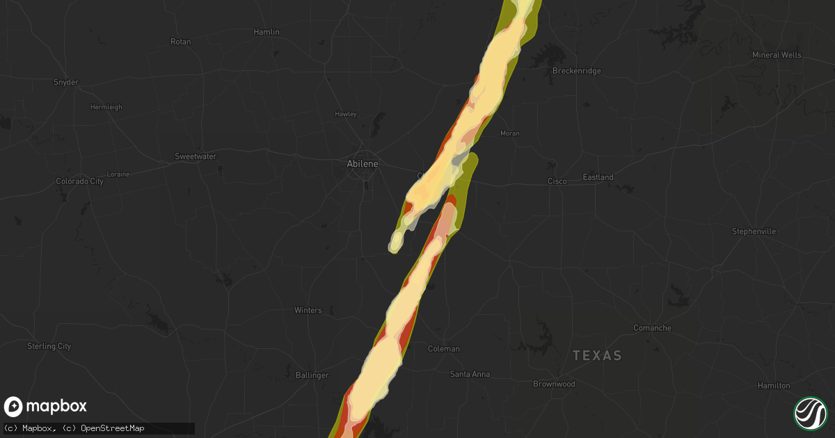 Hail map in Clyde, TX on May 6, 2015
