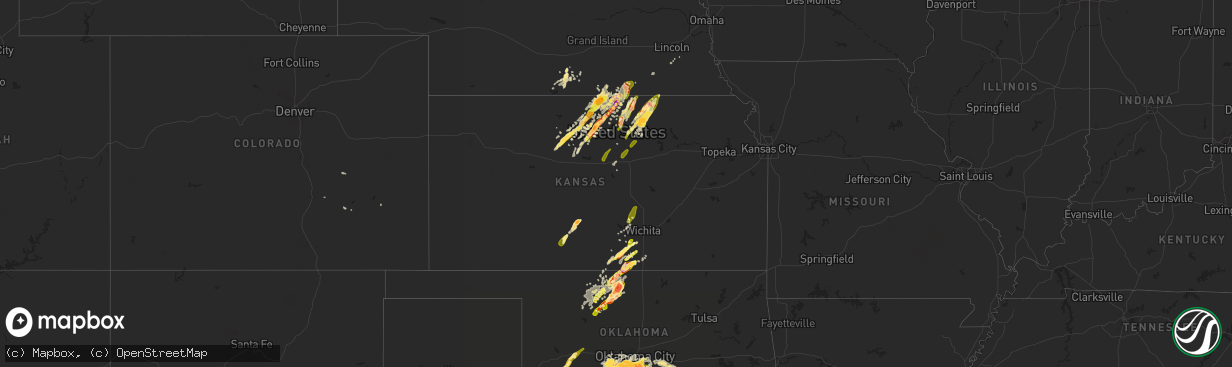 Hail map in Kansas on May 6, 2015