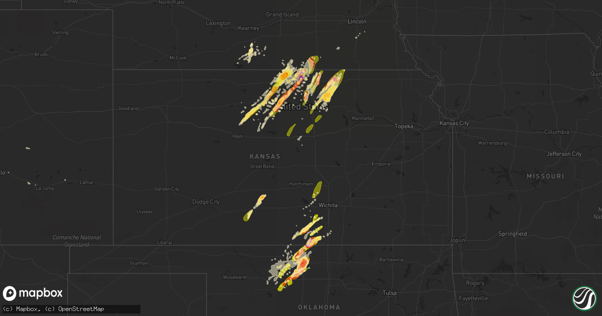 Hail map in Kansas on May 6, 2015