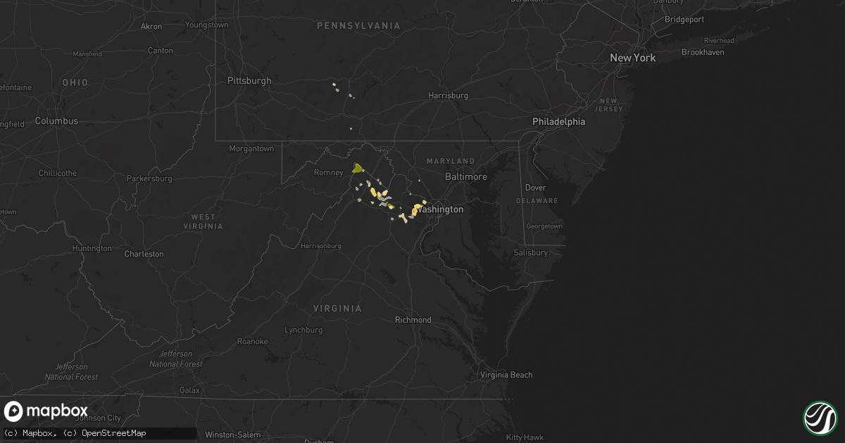 Hail map in Maryland on May 6, 2015