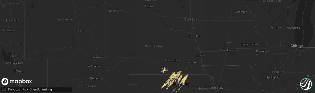 Hail map in Nebraska on May 6, 2015