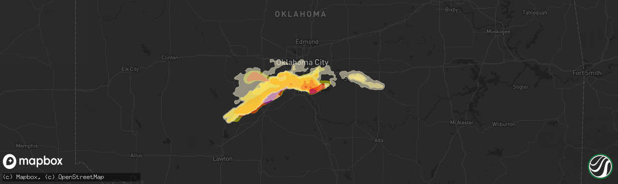 Hail map in Norman, OK on May 6, 2015