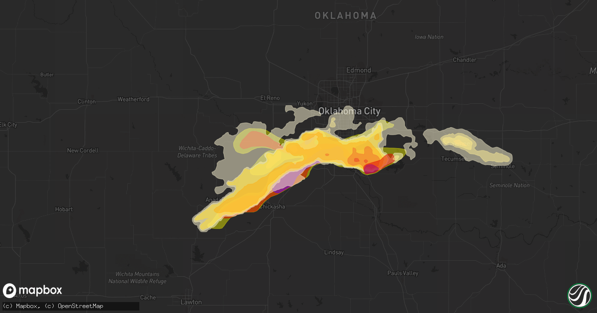 Hail map in Tuttle, OK on May 6, 2015
