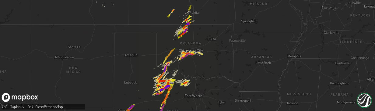 Hail map on May 6, 2015