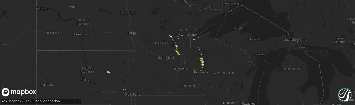 Hail map on May 6, 2016