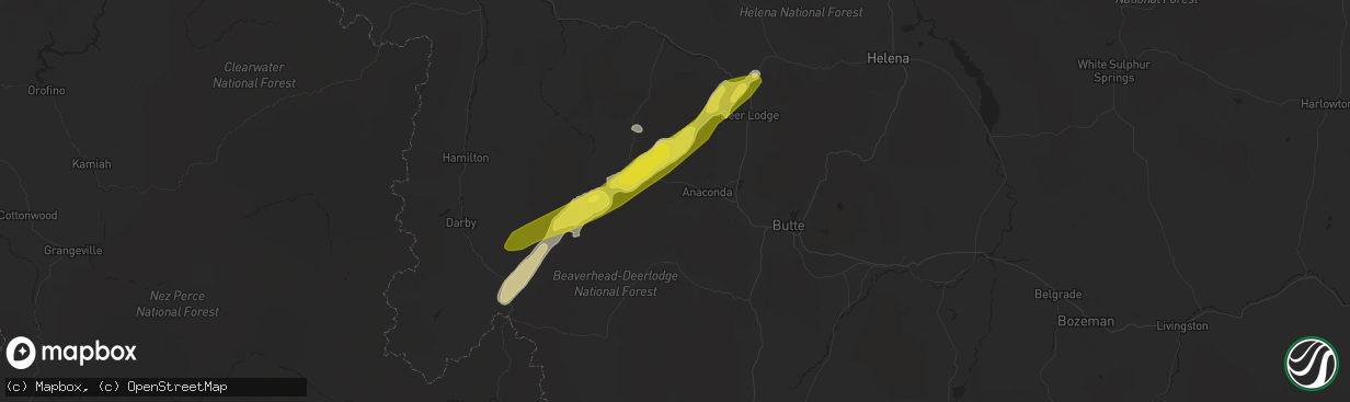 Hail map in Anaconda, MT on May 6, 2017