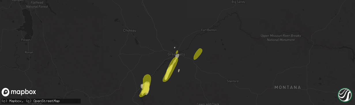 Hail map in Black Eagle, MT on May 6, 2017