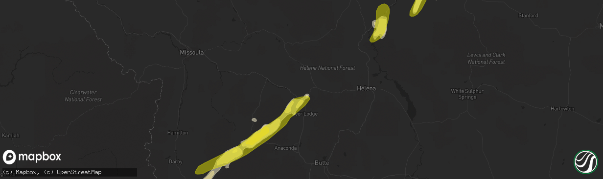 Hail map in Garrison, MT on May 6, 2017