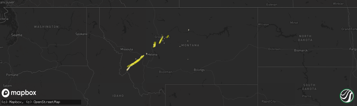 Hail map in Montana on May 6, 2017