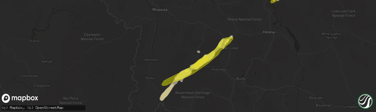 Hail map in Philipsburg, MT on May 6, 2017