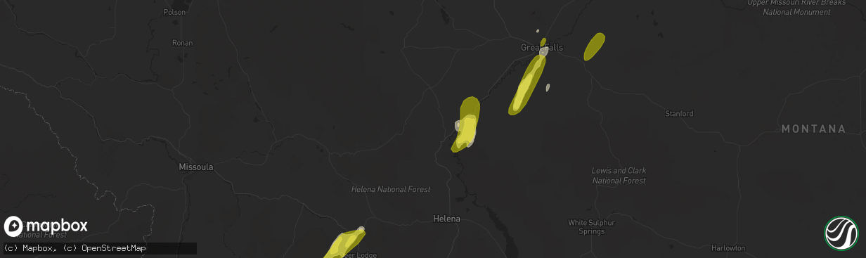 Hail map in Wolf Creek, MT on May 6, 2017