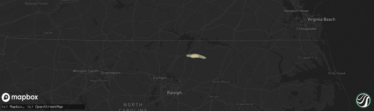 Hail map in Henderson, NC on May 6, 2018