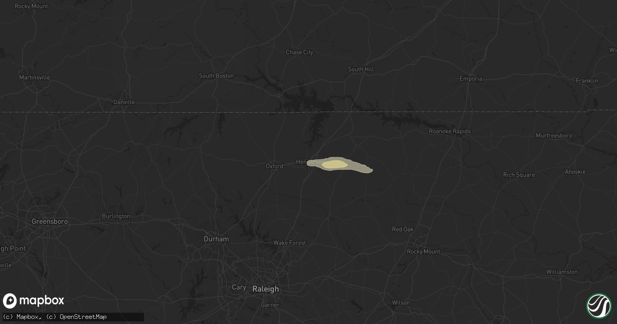 Hail map in Henderson, NC on May 6, 2018