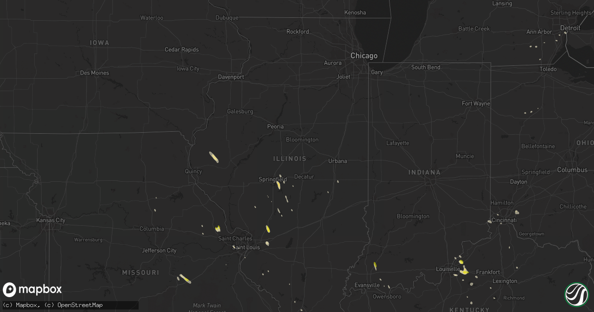 Hail map in Illinois on May 6, 2018