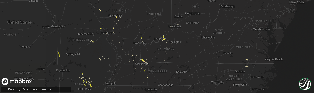 Hail map in Kentucky on May 6, 2018