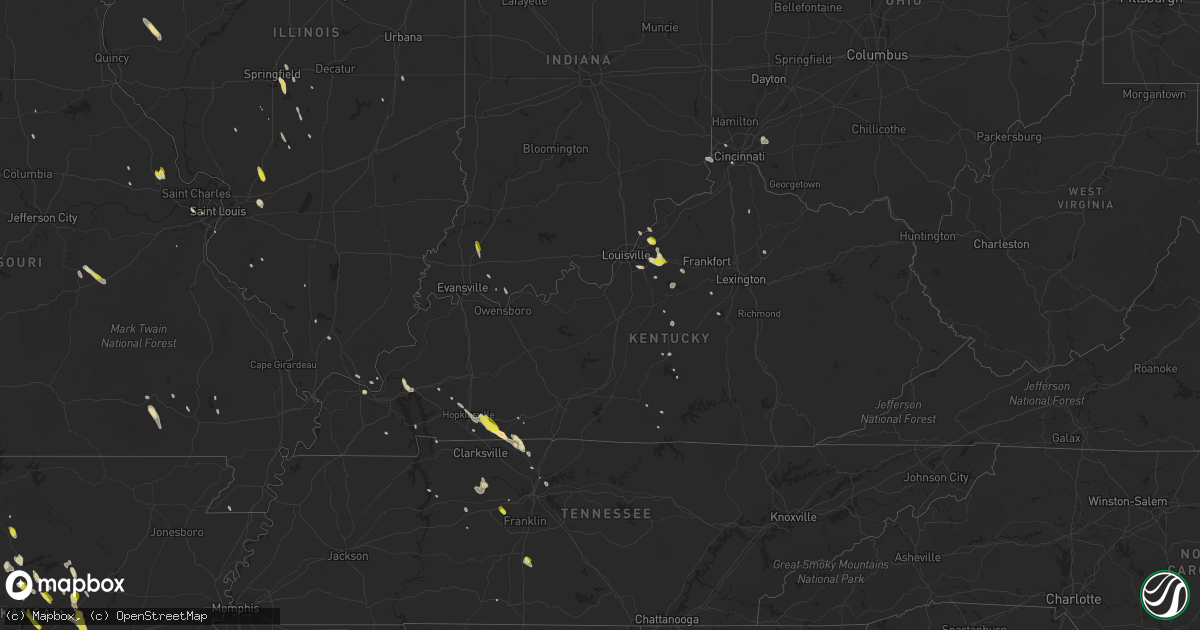 Hail map in Kentucky on May 6, 2018