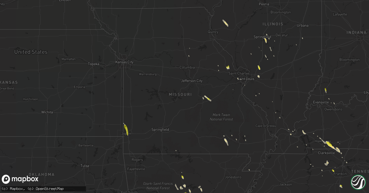 Hail map in Missouri on May 6, 2018