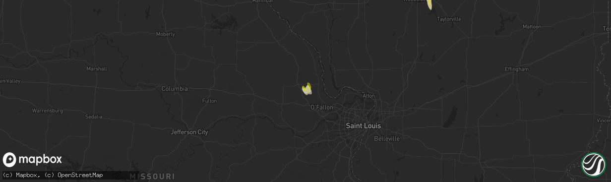 Hail map in Moscow Mills, MO on May 6, 2018