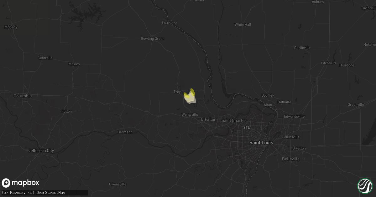 Hail map in Moscow Mills, MO on May 6, 2018