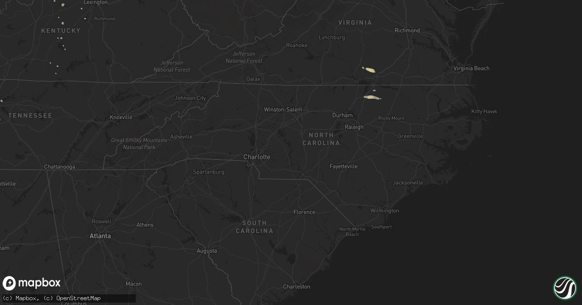 Hail map in North Carolina on May 6, 2018