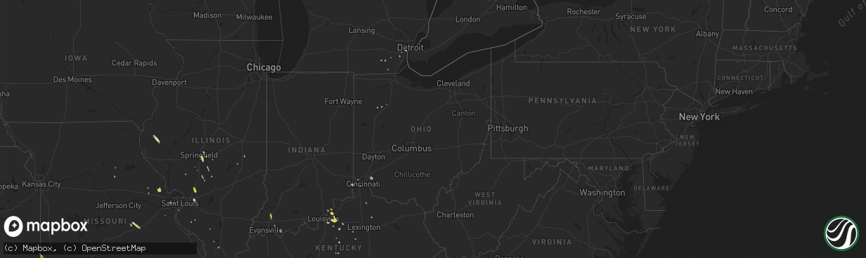 Hail map in Ohio on May 6, 2018