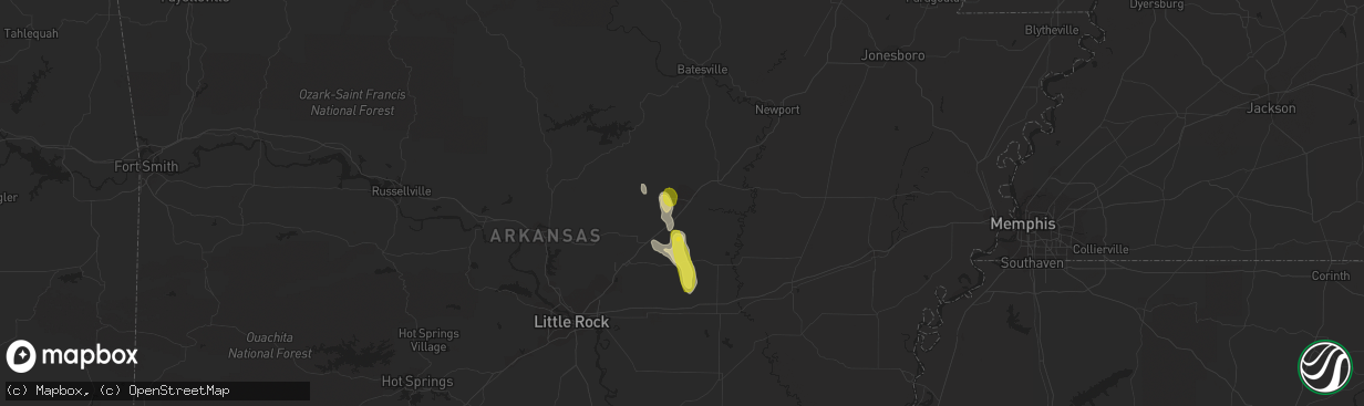 Hail map in Searcy, AR on May 6, 2018