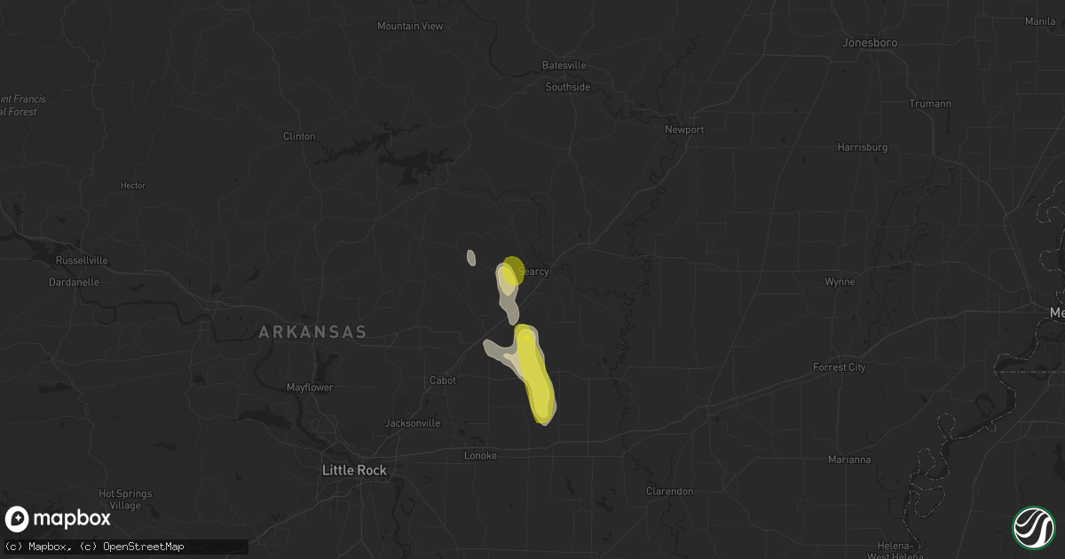 Hail map in Searcy, AR on May 6, 2018