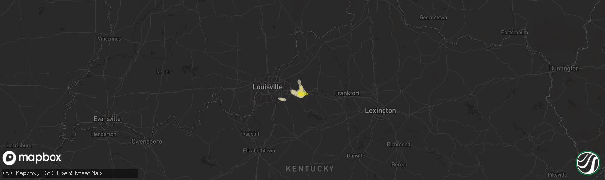 Hail map in Simpsonville, KY on May 6, 2018