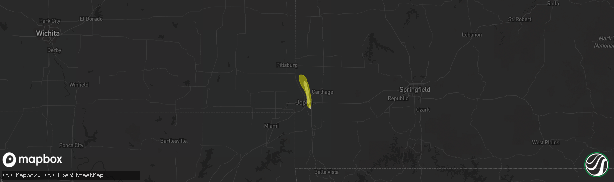 Hail map in Webb City, MO on May 6, 2018