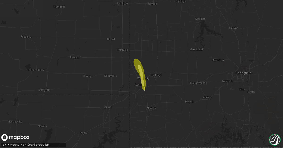 Hail map in Webb City, MO on May 6, 2018