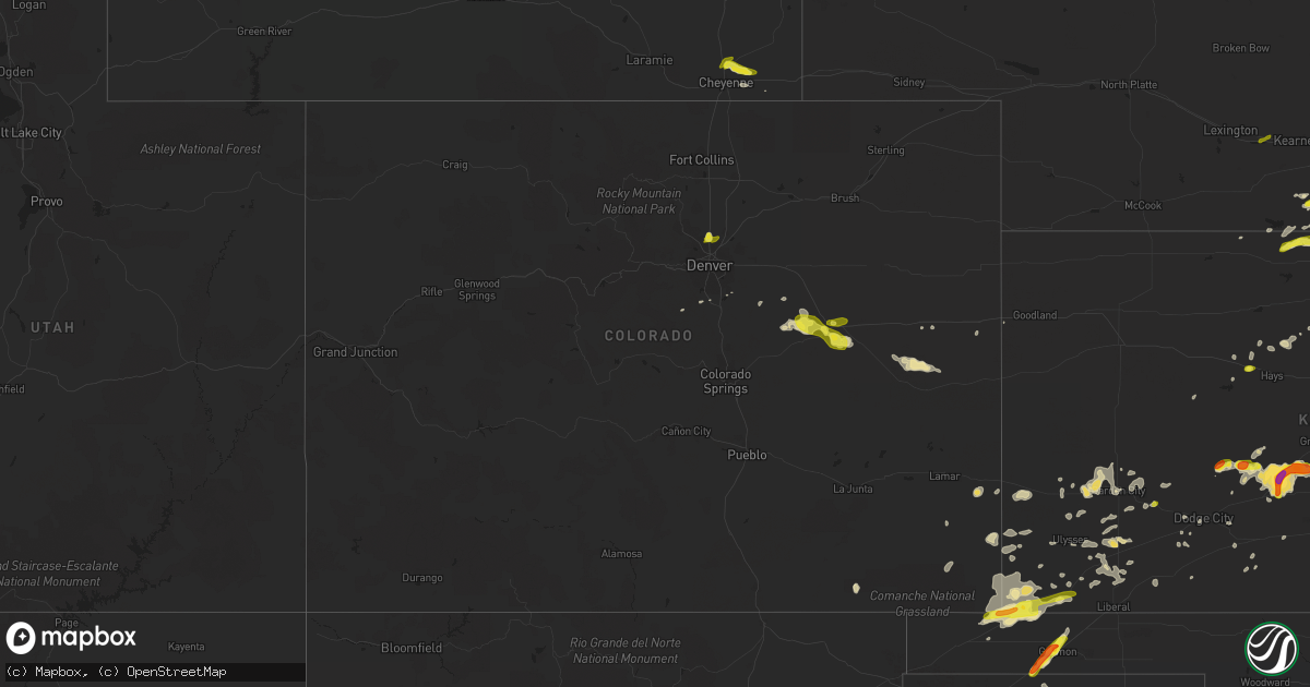 Hail map in Colorado on May 6, 2019