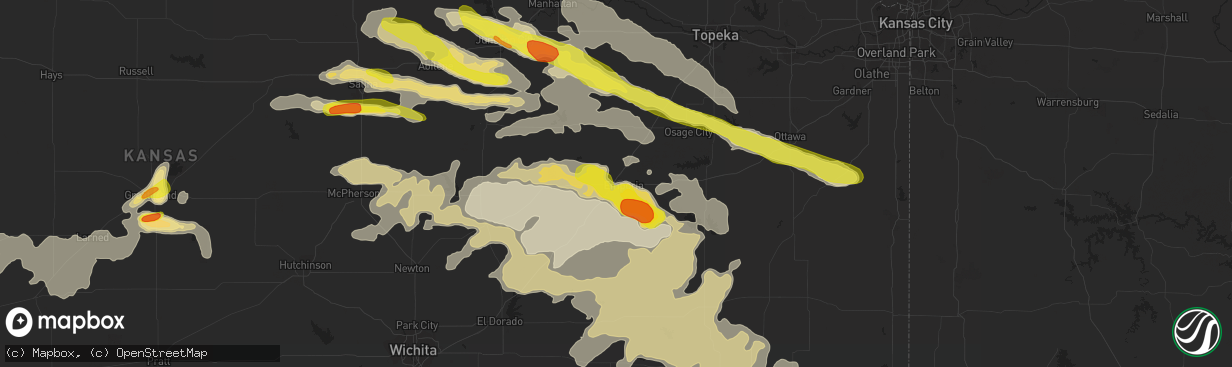 Hail map in Emporia, KS on May 6, 2019