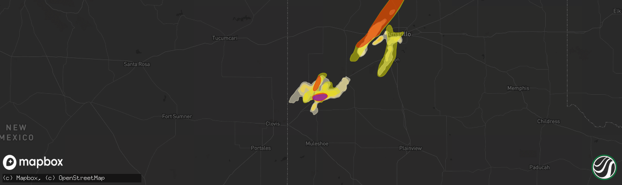 Hail map in Friona, TX on May 6, 2019