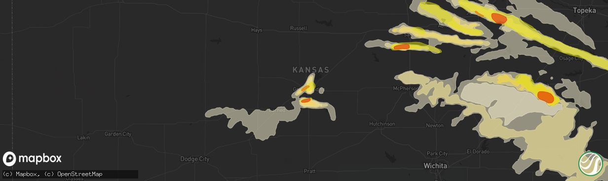 Hail map in Great Bend, KS on May 6, 2019