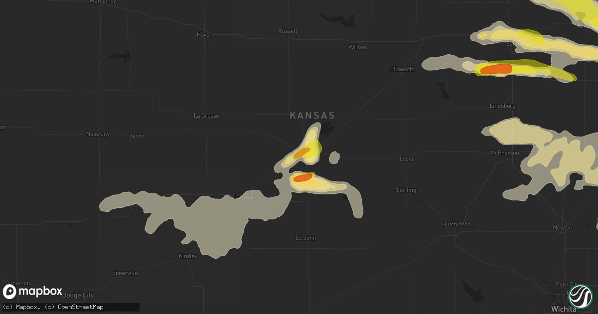Hail map in Great Bend, KS on May 6, 2019