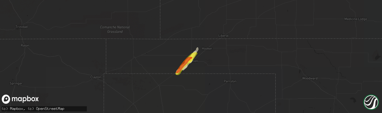 Hail map in Guymon, OK on May 6, 2019