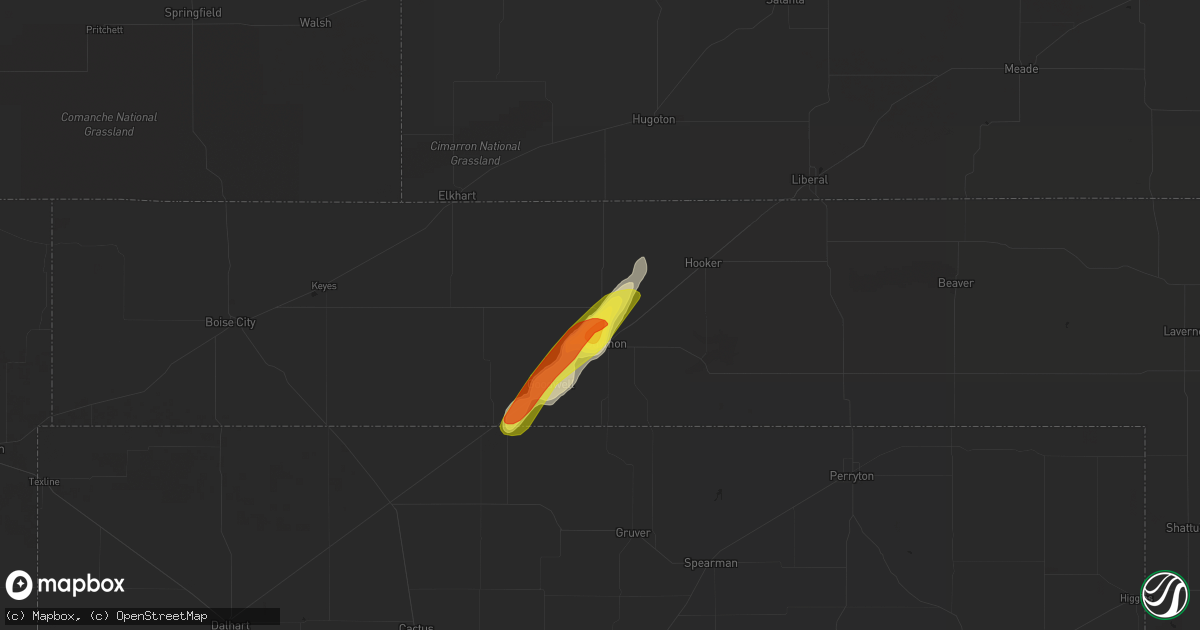 Hail map in Guymon, OK on May 6, 2019