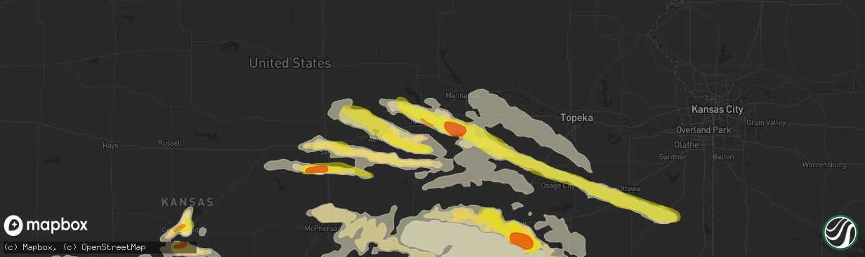 Hail map in Junction City, KS on May 6, 2019