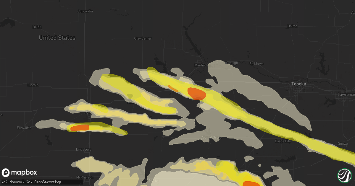 Hail map in Junction City, KS on May 6, 2019