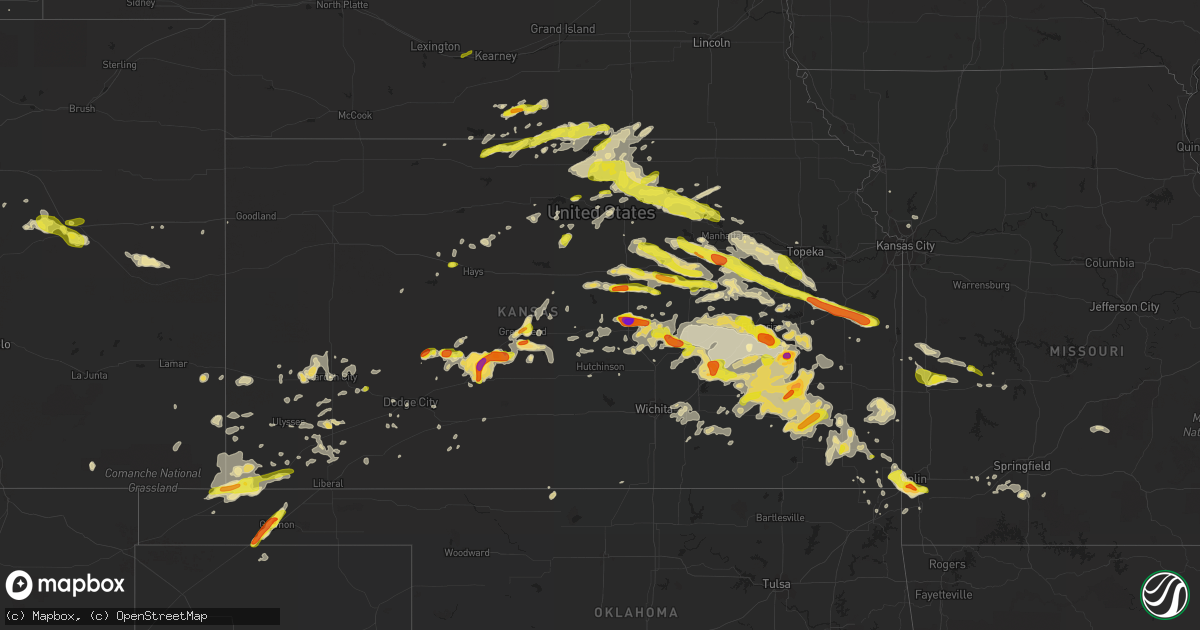 Hail map in Kansas on May 6, 2019