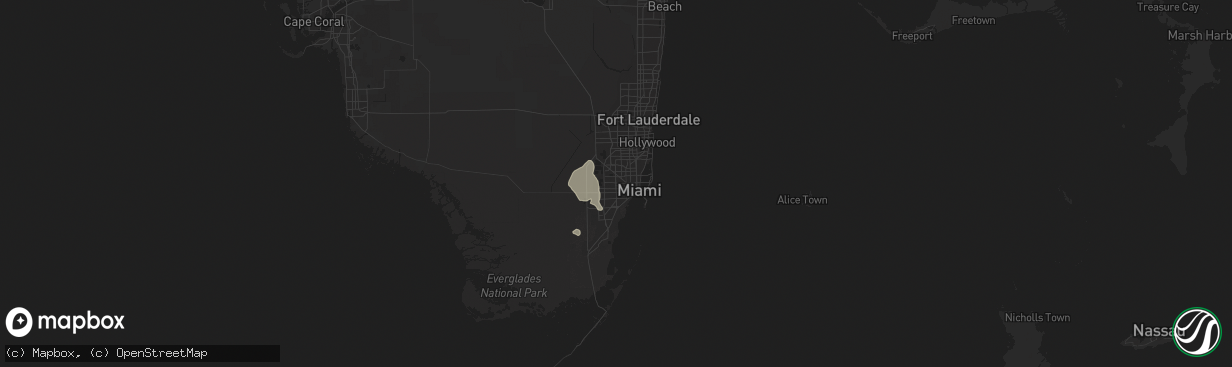 Hail map in Miami, FL on May 6, 2019